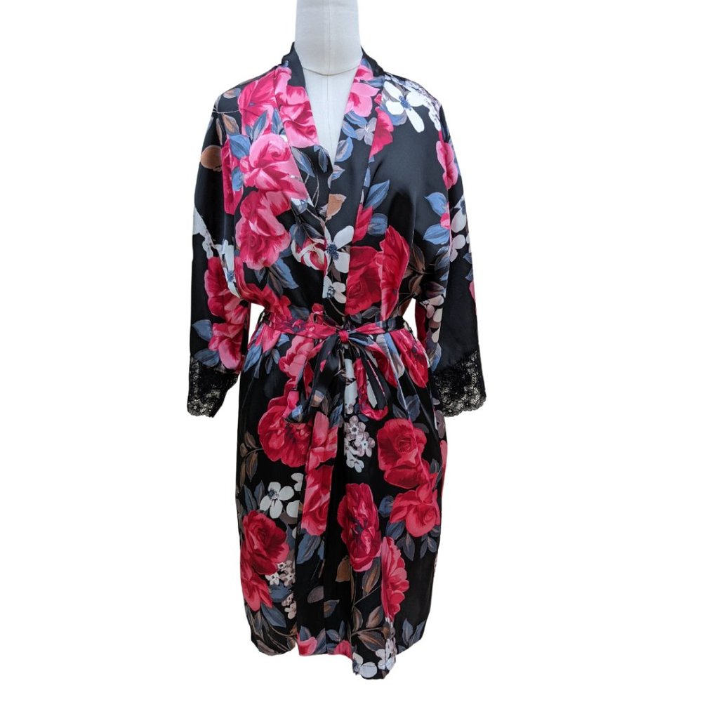 Lilac+London Satin Wrap Robe, small